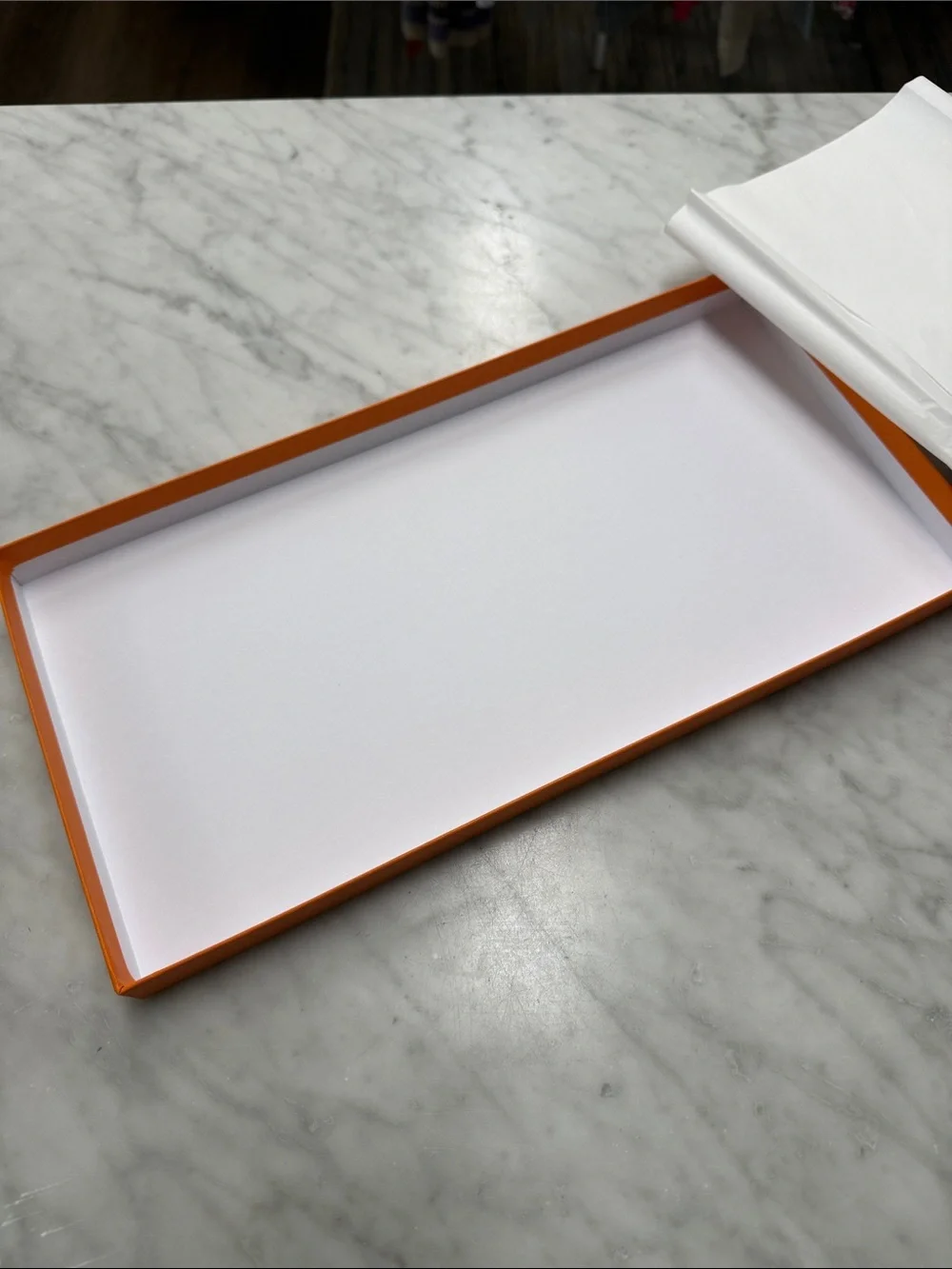 Hermes Flat Storage Box Scarf Box Decorative Box with Ribbon